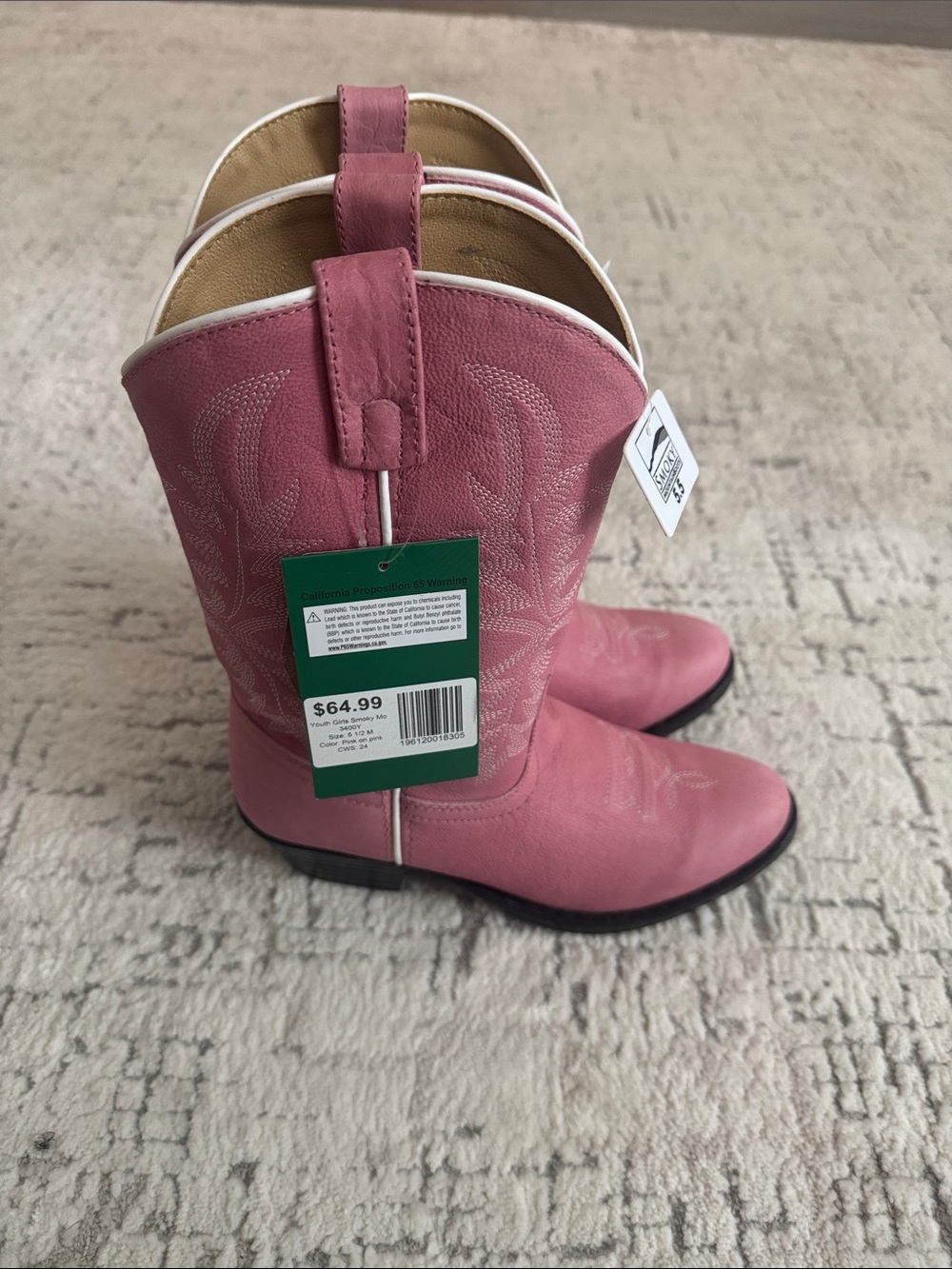 Kids Pink Western Cowboy Boots - Classic Pull-On Style